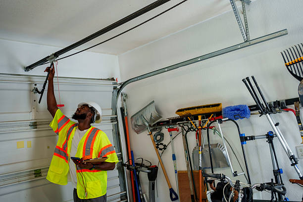 Professional Garage Door Roller Replacement technician working in Uniondale, NY